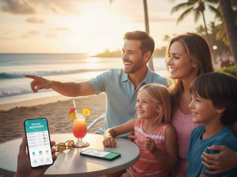 Family protected by travel insurance, ensuring peace of mind during any trip.