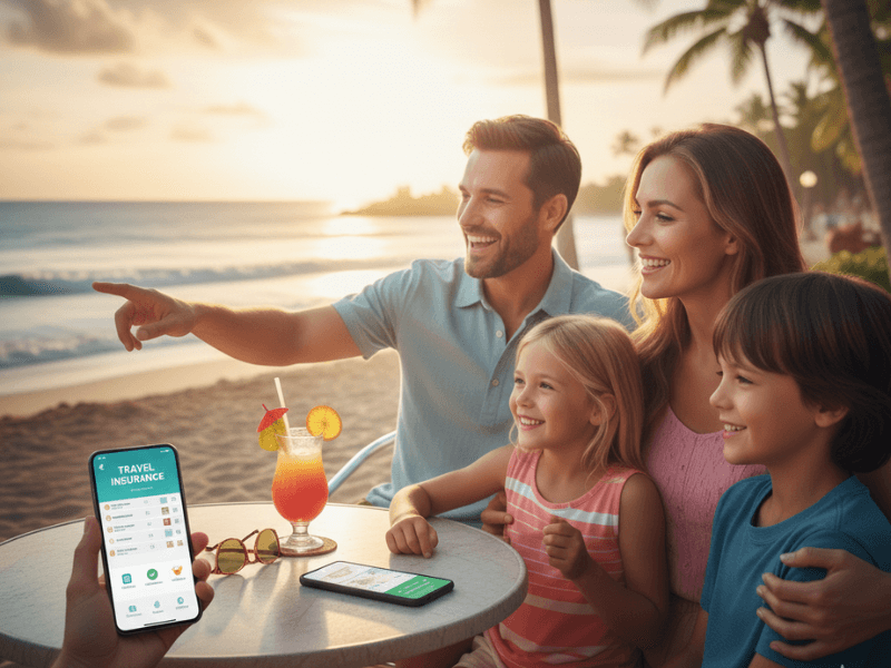 Family protected by travel insurance, ensuring peace of mind during any trip.