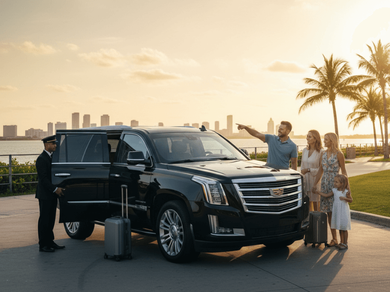 Exclusive VIP tour service in Florida, offering private transportation for families to various destinations.